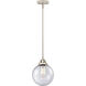 Nouveau 2 Beacon LED 8 inch Polished Nickel Mini Pendant Ceiling Light in Seedy