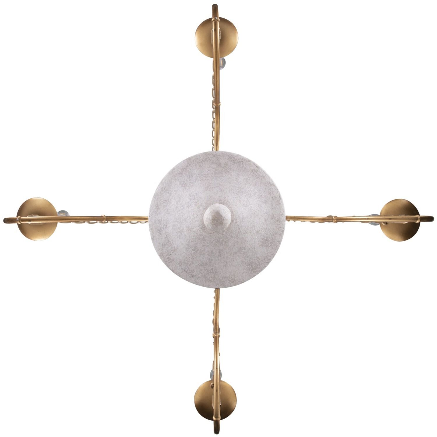 Pascal 4 Light 40.5 inch Textured White / Vintage Gold Chandelier Ceiling Light