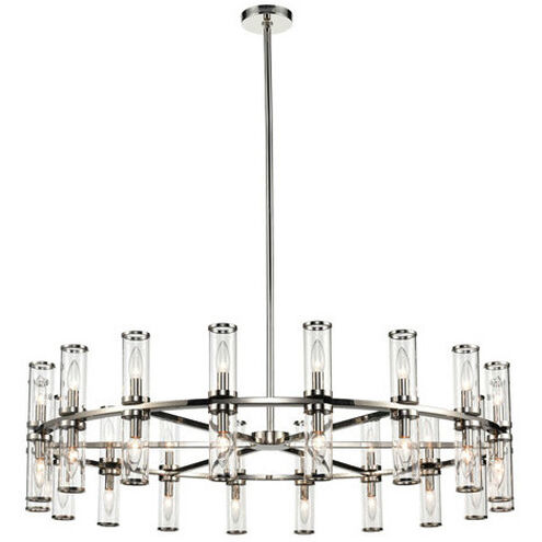 Revolve 36 Light 48.13 inch Clear Glass and Polished Nickel Chandelier Ceiling Light