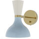 Clare Wall Sconce Wall Light in Modern Brass, Baby Blue and Lily