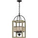 Palencia 4 Light 12 inch Distressed Oak Chandelier Ceiling Light