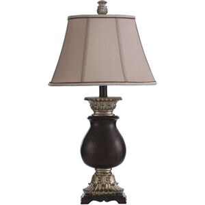Signature 31 inch 100 watt Dark Brown with Khasi Silver Table Lamp Portable Light