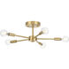 Delayne 5 Light 16 inch Brushed Bronze Semi-Flush Mount Ceiling Light