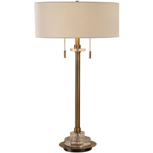 Harlyn 32 inch 60 watt Antique Brass and Crystal Table Lamp Portable Light