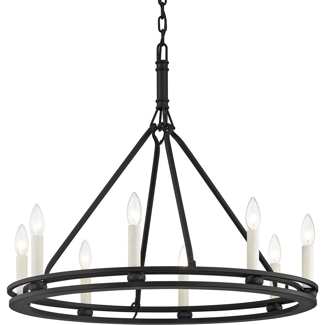 Sutton 8 Light 28 inch Textured Black Chandelier Ceiling Light
