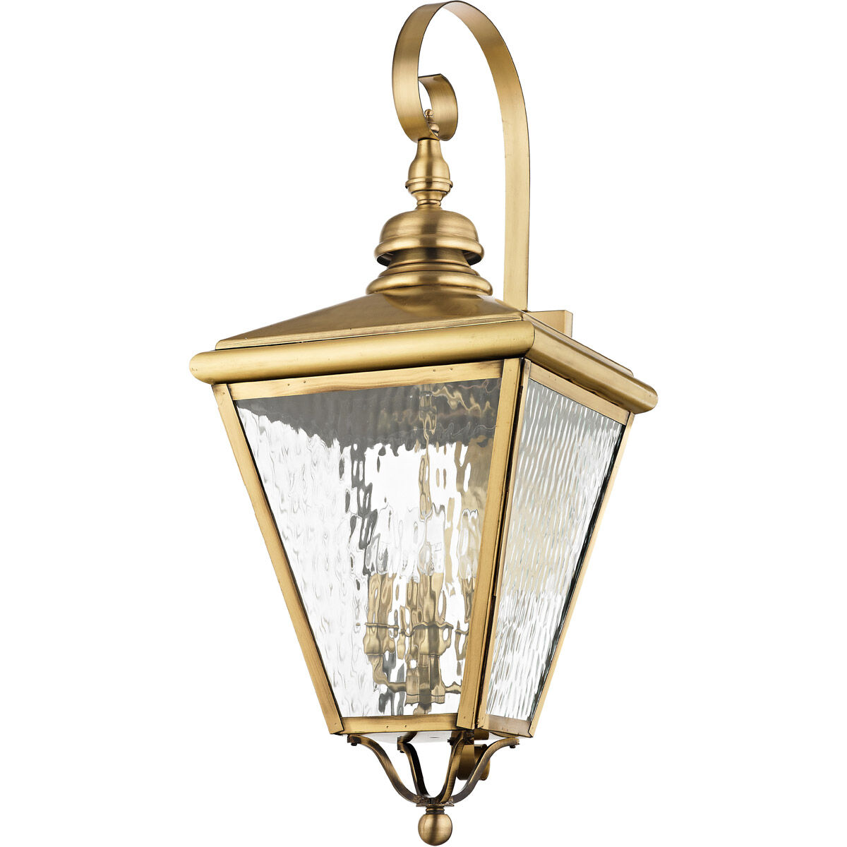 Cambridge 4 Light 35 inch Antique Brass Outdoor Wall Lantern