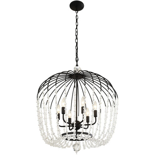 Voliere 6 Light 24.5 inch Gold Pendant Ceiling Light in Matte Black