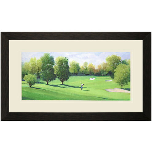 Fairway Shot Green and Beige and Blue and Neutral Framed Art