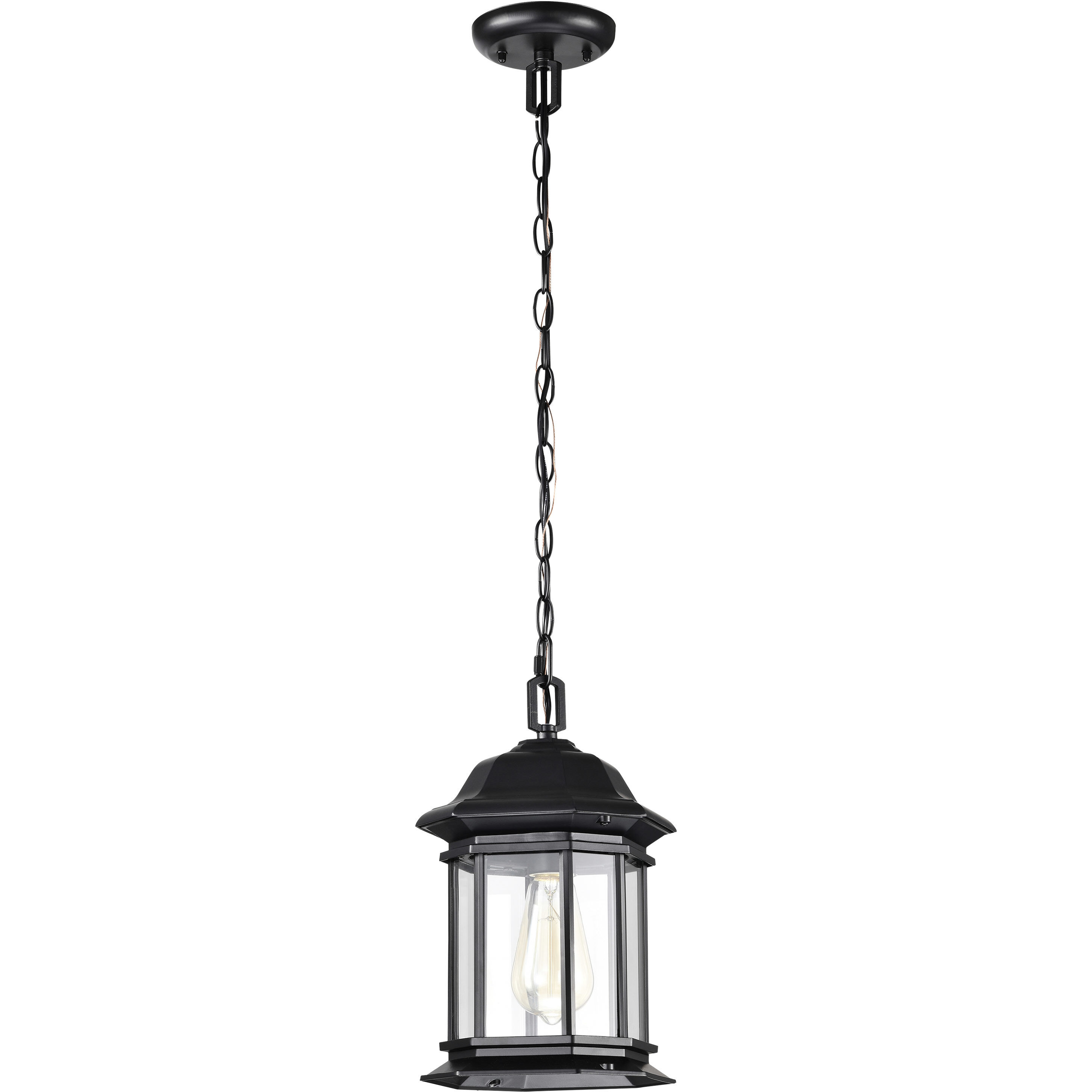 Hopkins 7 inch Matte Black Outdoor Hanging Lantern