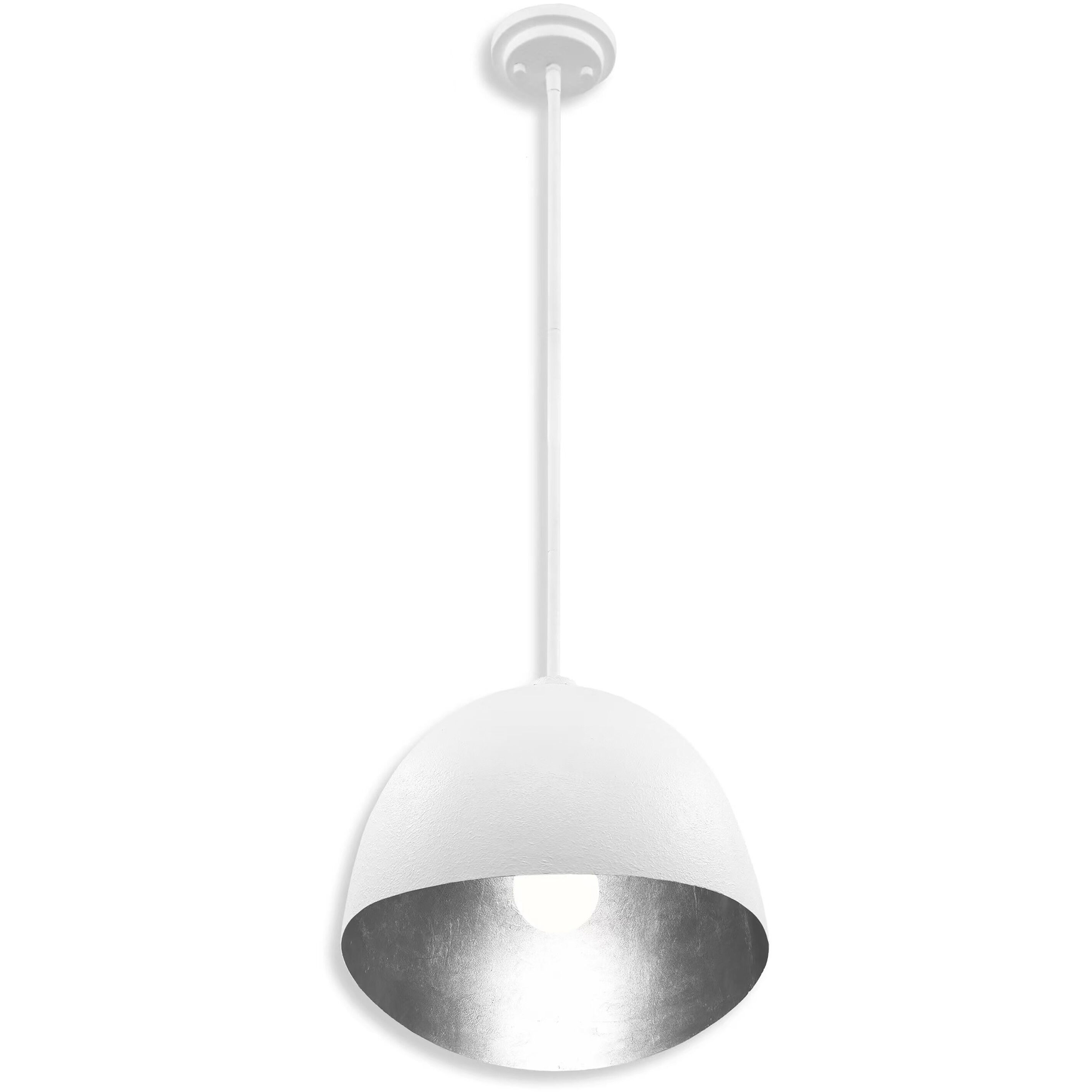 Eclos 1 Light 15.75 inch Textured White With Silver Leaf Inside Pendant Ceiling Light