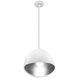 Eclos 1 Light 15.75 inch Textured White With Silver Leaf Inside Pendant Ceiling Light