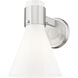 Lawton Cone Sconce Wall Light in Satin Nickel, Gloss White Glass