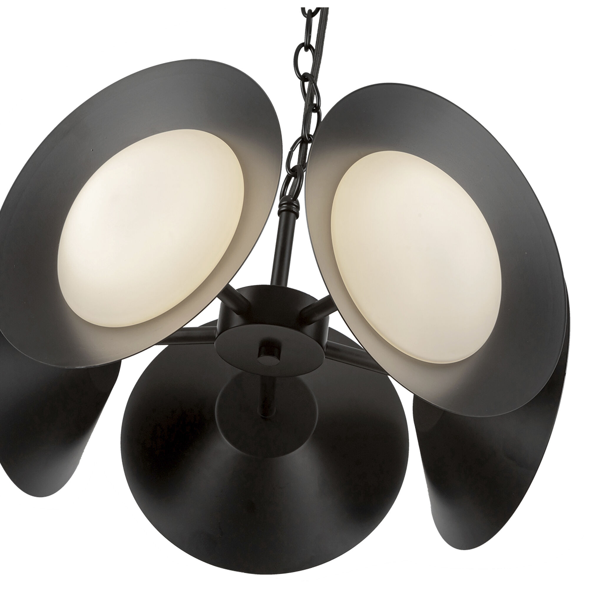 Cleo LED 16 inch Black/Opal Glass Chandelier Ceiling Light