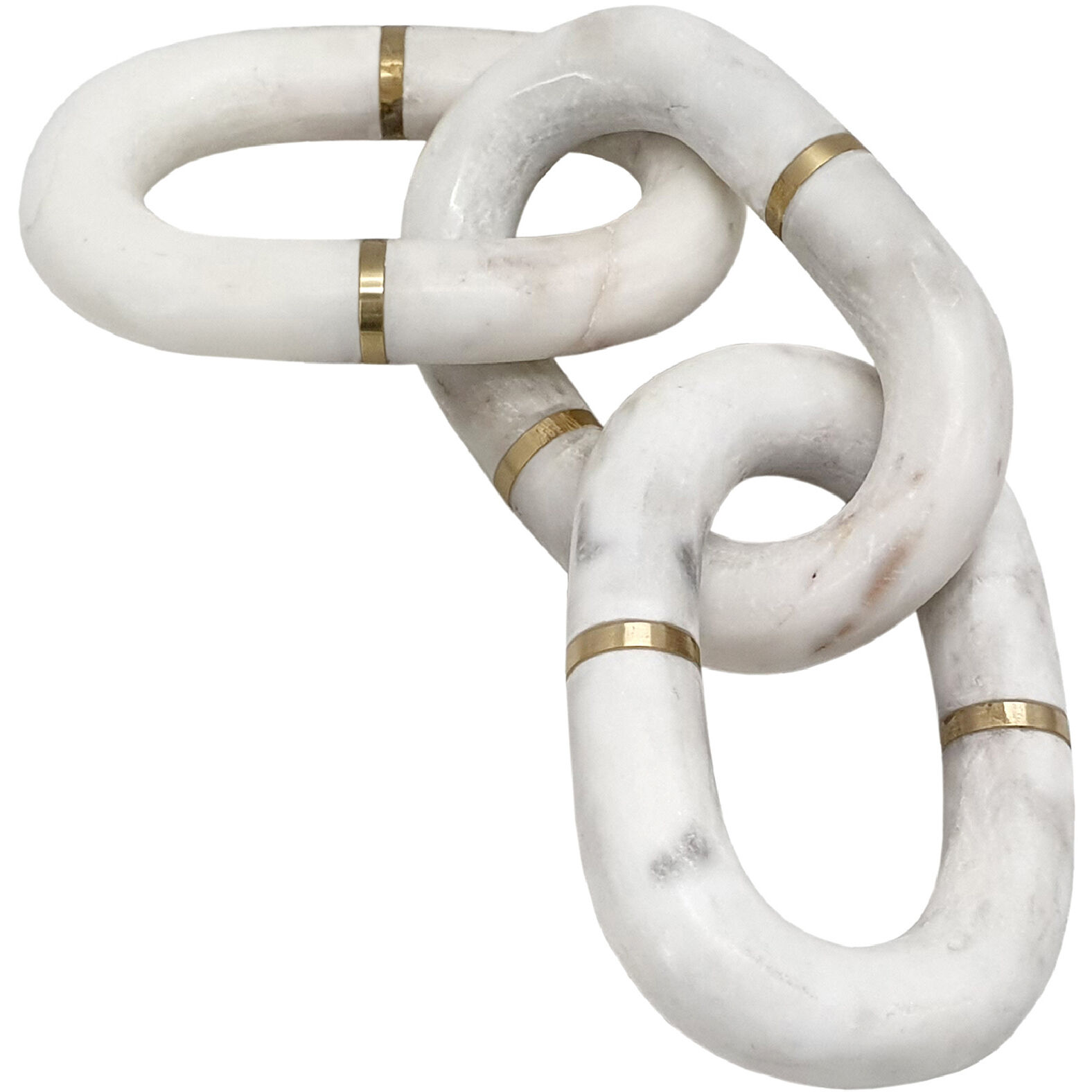 Anita White/Gold Marble Chain Decor