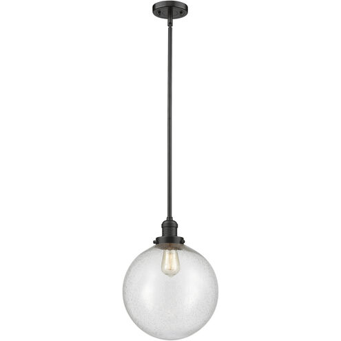 Franklin Restoration Beacon LED 12 inch Oil Rubbed Bronze Mini Pendant Ceiling Light in Seedy, Franklin Restoration
