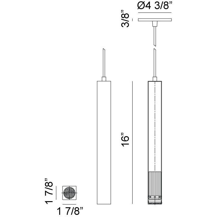 Royce LED 1.88 inch Aluminum Pendant Ceiling Light