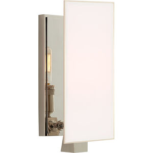 Thomas O'Brien Albertine 1 Light 3.5 inch Polished Nickel Sconce Wall Light in White Glass, Petite