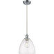 Ballston Dome 1 Light 9 inch Polished Chrome Mini Pendant Ceiling Light in Seedy Glass