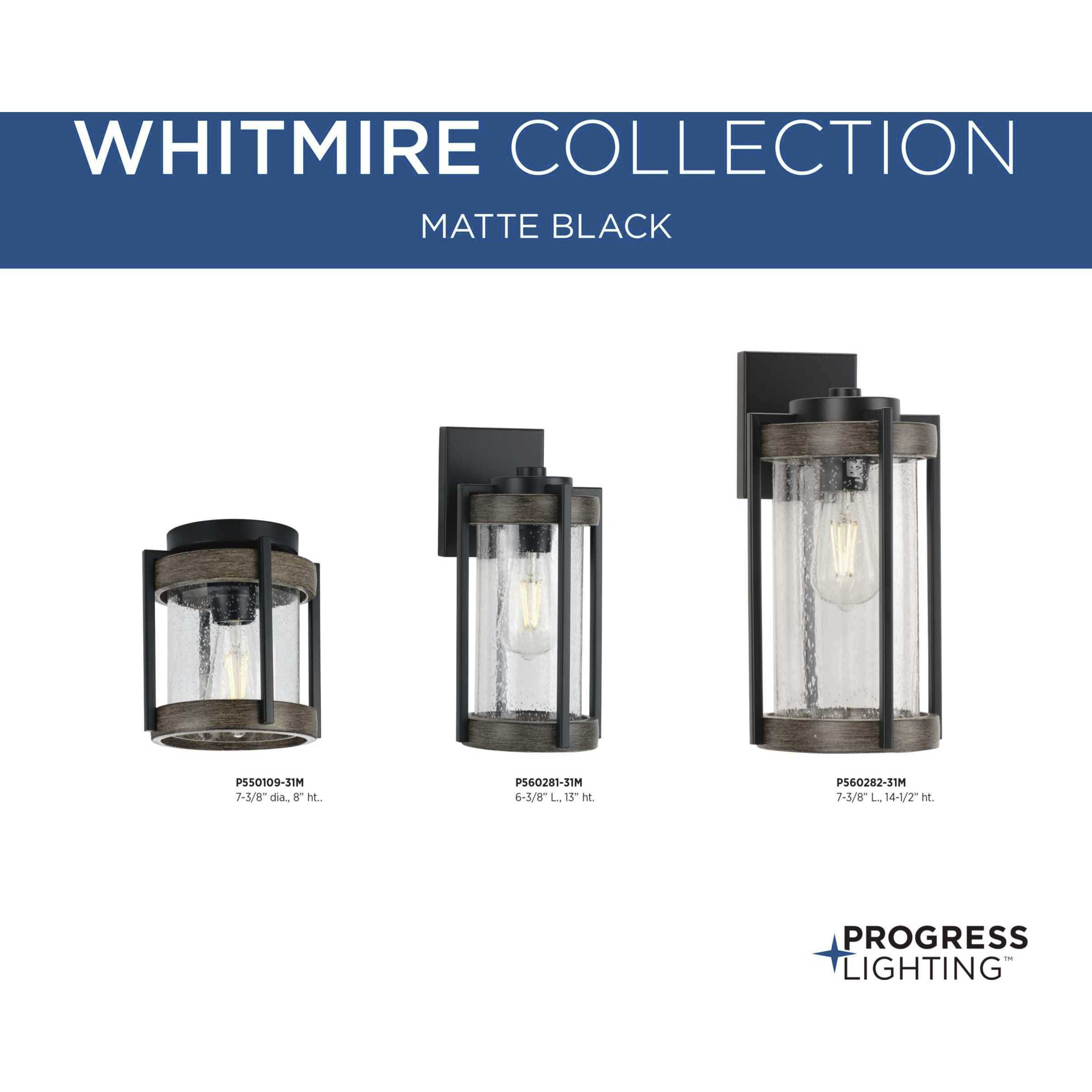 Whitmire 1 Light 7 inch Matte Black Outdoor Ceiling Mount
