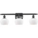 Ballston Fenton LED 26 inch Matte Black Bath Vanity Light Wall Light in Matte White Glass, Ballston