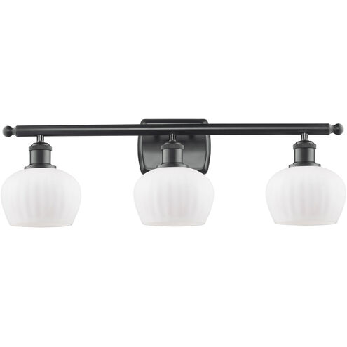 Ballston Fenton LED 26 inch Matte Black Bath Vanity Light Wall Light in Matte White Glass, Ballston