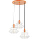 Everett 3 Light 20 inch Shiny Orange Pendant Chandelier Ceiling Light