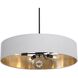 Celine 5 Light 30 inch Black Pendant Ceiling Light in White/Gold, Dual Mount