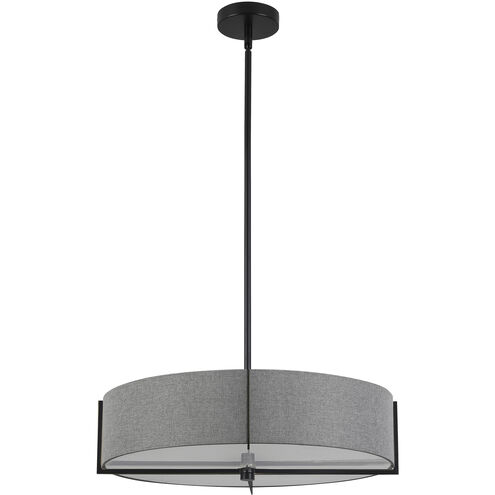 Preston 4 Light 20.75 inch Matte Black with Grey Pendant Ceiling Light