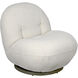 Artemis Antique Brass with Off White Fabric Occasional Chair
