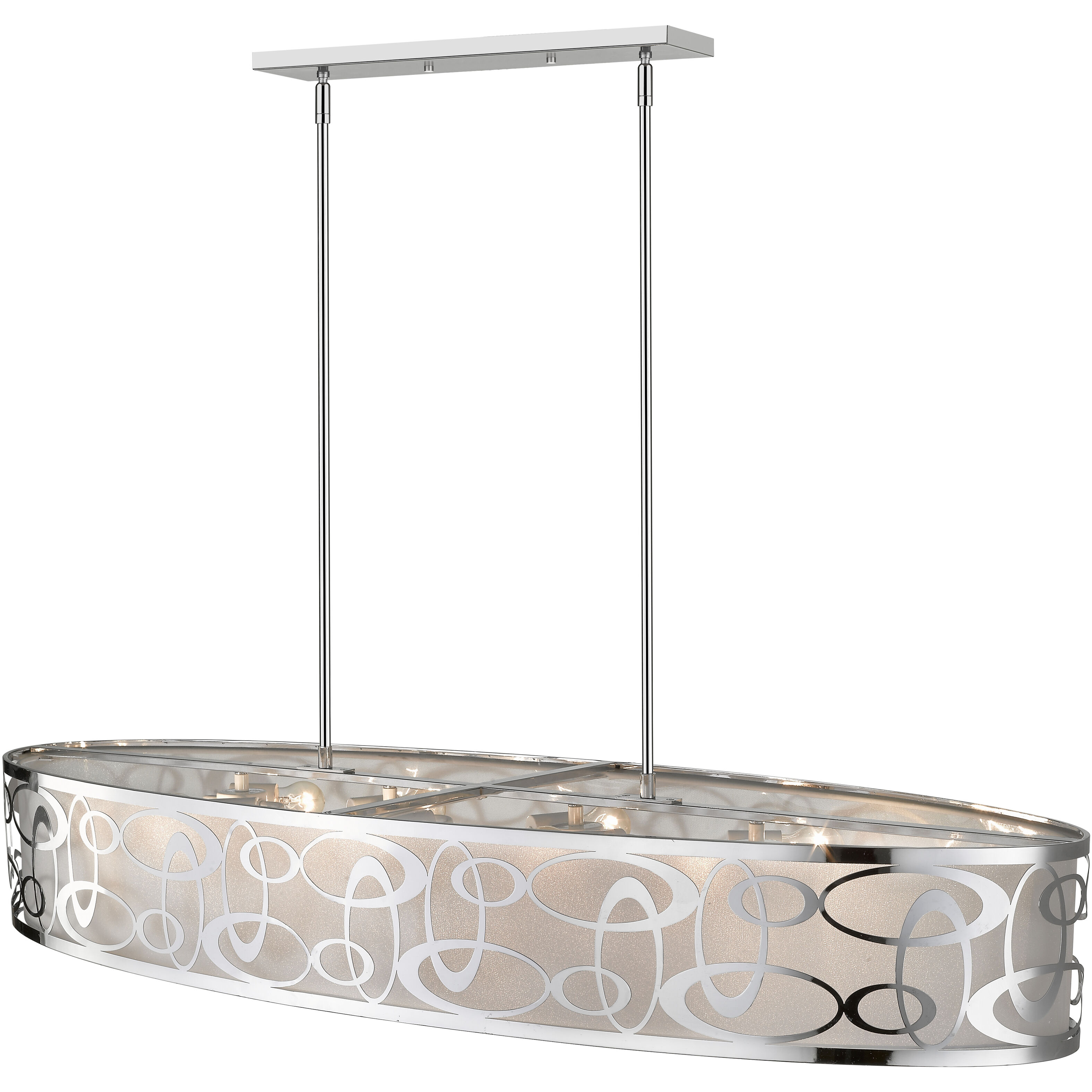 Opal 8 Light 55 inch Chrome Linear Chandelier Ceiling Light