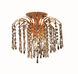 Falls 3 Light 12 inch Gold Flush Mount Ceiling Light in Royal Cut