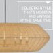 Lisa McDennon Luca 7 Light 38 inch Black Indoor Chandelier Ceiling Light in Black / Camel Rattan, Convertible