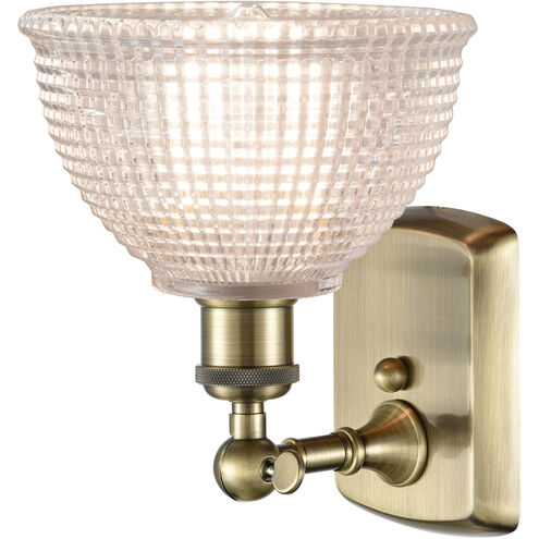 Ballston Arietta 1 Light 8 inch Antique Brass Sconce Wall Light in Incandescent, Clear Glass, Ballston