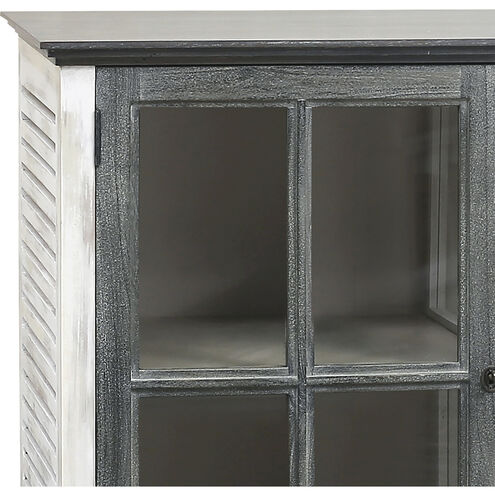 Coastal 65 X 18 inch Weathered Gray with White and Clear Credenza