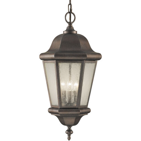 Martinsville 3 Light 10.25 inch Corinthian Bronze Outdoor Pendant Lantern