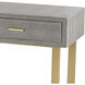 Sands Point 42 X 21 inch Gray with Gold Desk, 2 Drawer