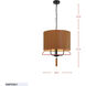 Secret Agent 3 Light 18 inch Black and Camel Leather Pendant Ceiling Light