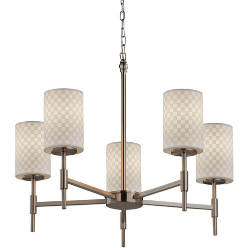 Limoges LED 24 inch Brushed Nickel Chandelier Ceiling Light in 3500 Lm LED, Bamboo, Cylinder with Flat Rim