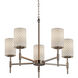 Limoges LED 24 inch Brushed Nickel Chandelier Ceiling Light in 3500 Lm LED, Bamboo, Cylinder with Flat Rim