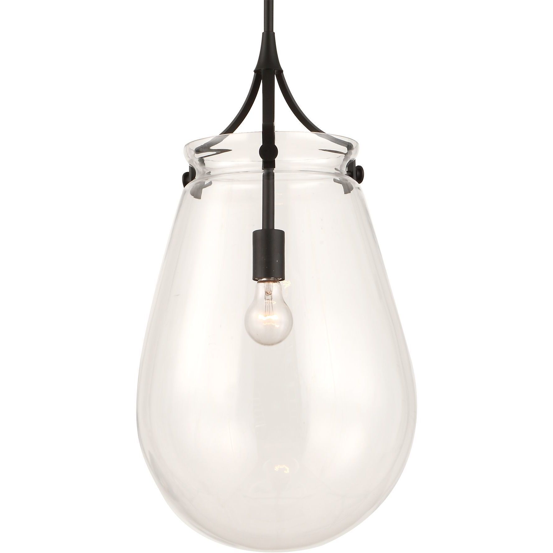 Dewdrop 1 Light 13.5 inch Matte Black Pendant Ceiling Light