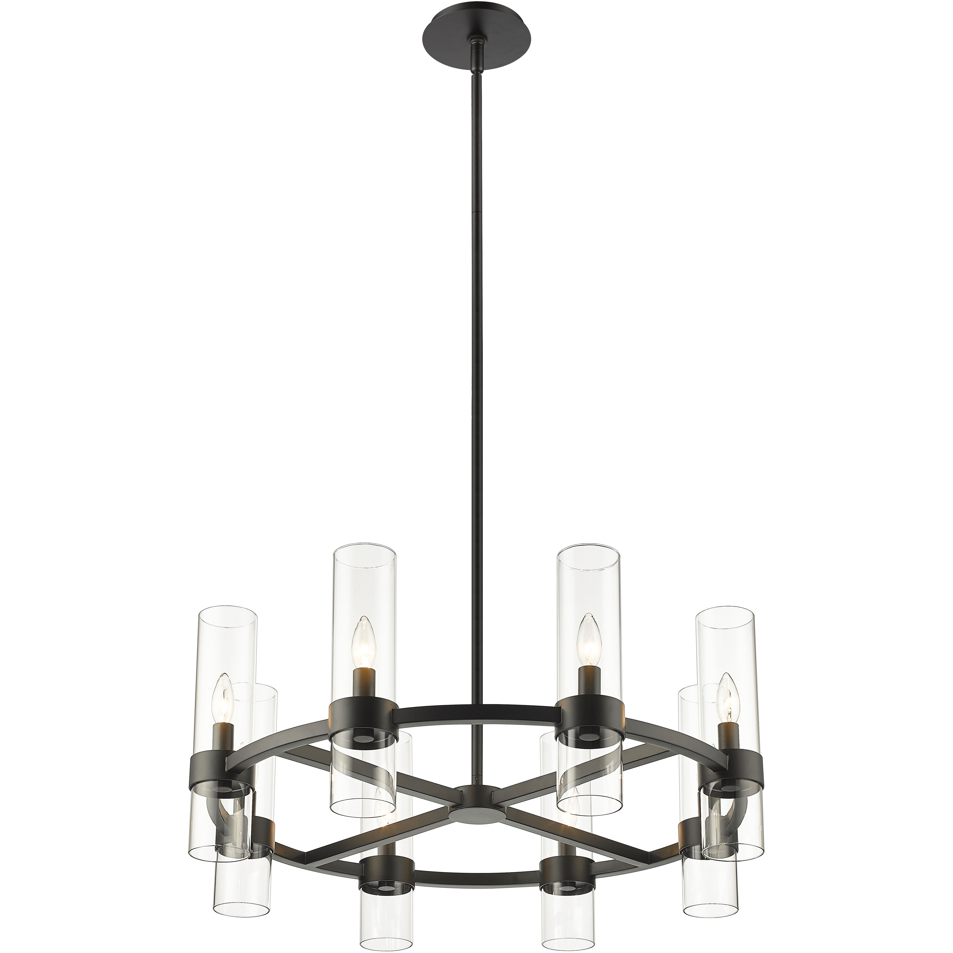 Datus 8 Light 32 inch Matte Black Chandelier Ceiling Light