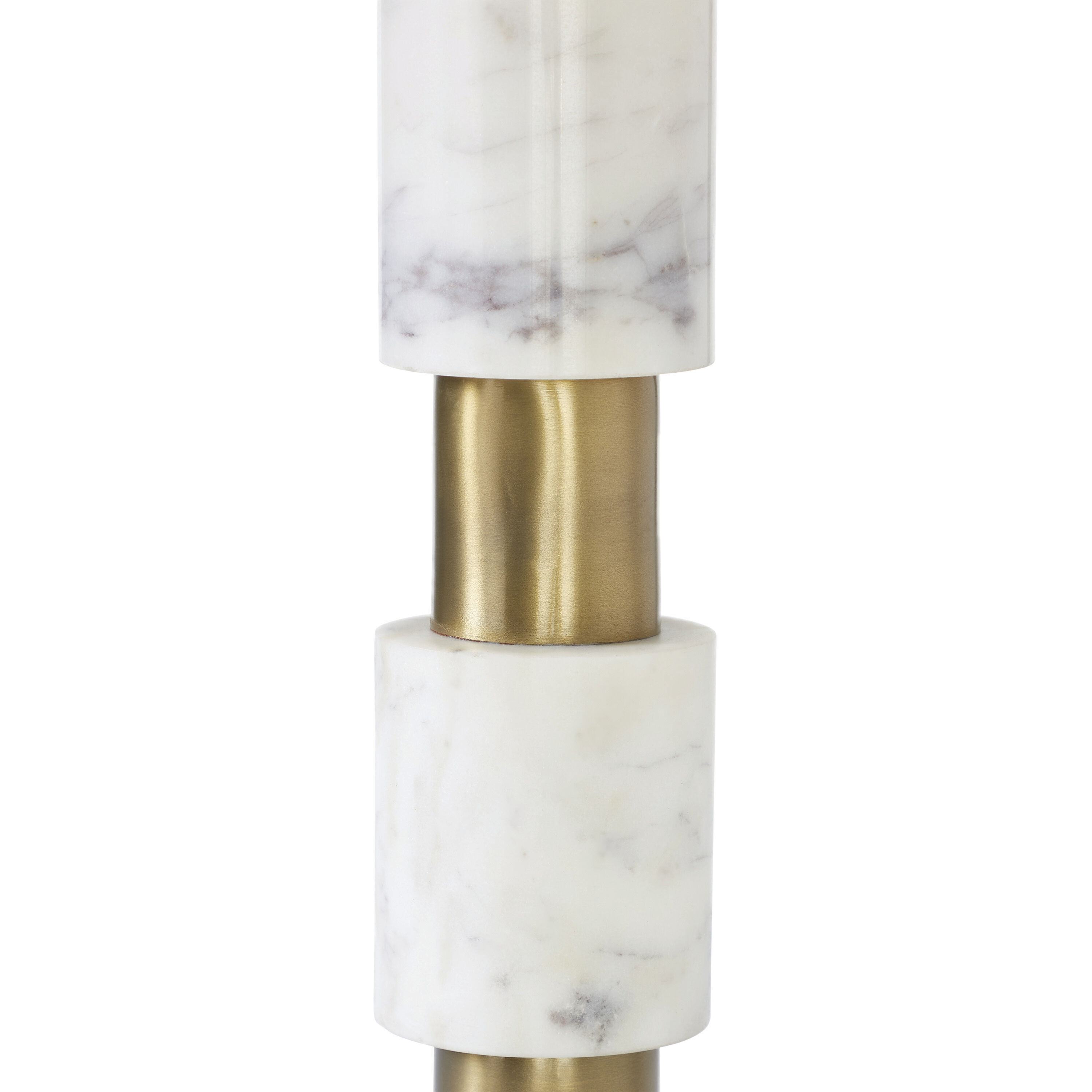 Pirot 26.5 inch 60 watt Honed White and Antique Brushed Brass Table Lamp Portable Light