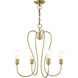 Lucerne 4 Light 20 inch Antique Brass Chandelier Ceiling Light