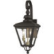 Adams 2 Light 21.5 inch Bronze with Antique Brass Finish Cluster Outdoor Wall Lantern in Bronze with Antique Brass Accent, Medium