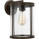 Luning 1 Light 12 inch Antique Bronze Outdoor Wall Lantern in Incandescent, Clear Glass, Medium