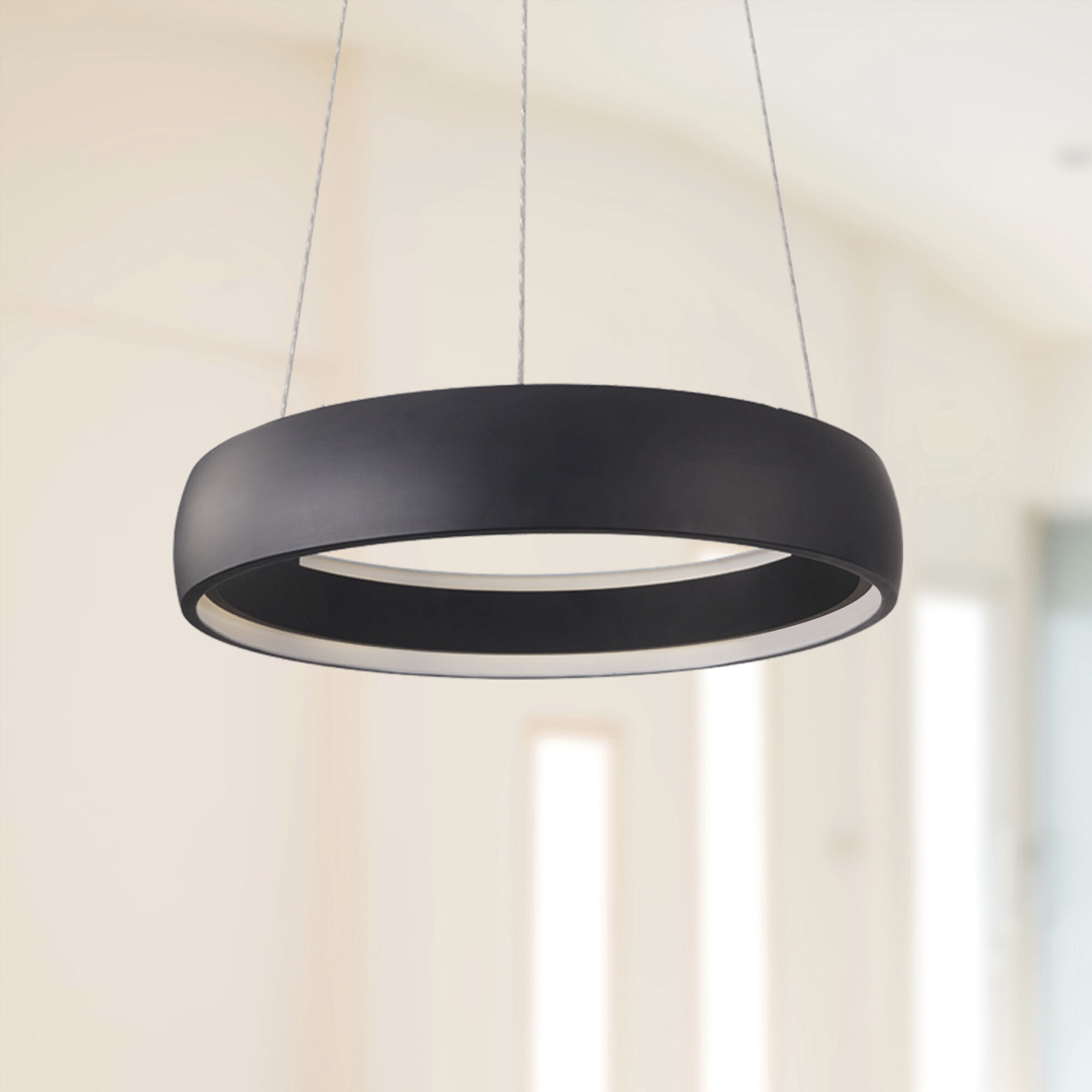 Halo LED 24.38 inch Black Pendant Ceiling Light