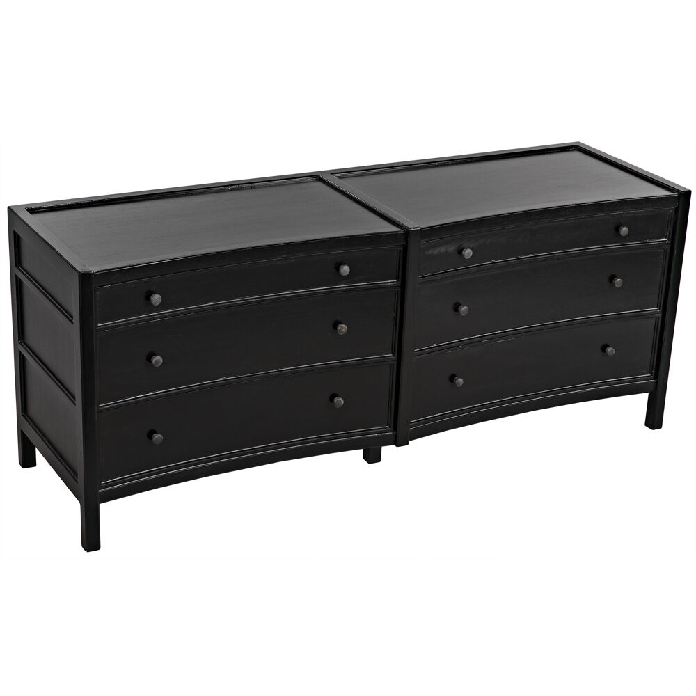 Hampton Hand Rubbed Black Dresser, 6 Drawer