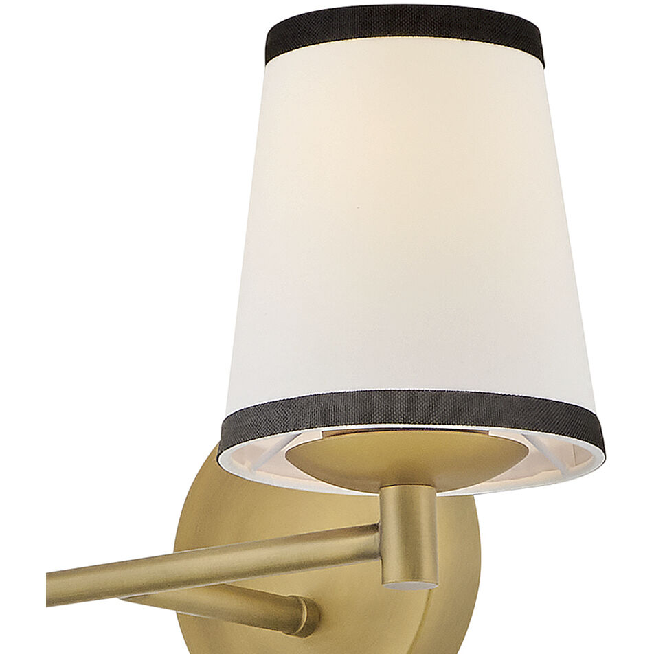 Sonia 2 Light 15.75 inch Lacquered Brass Bath Light Wall Light