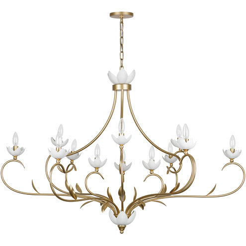 Muse 12 Light 52.5 inch French Gold and White Cashmere Chandelier Ceiling Light
