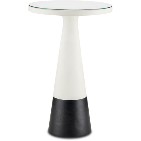 Tondo 15.5 inch White and Black with Clear Accent Table